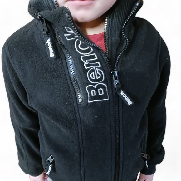 Boys Bench Black Fleece Zippered Jacket Size 5-6 YRS - Picture 2 of 13